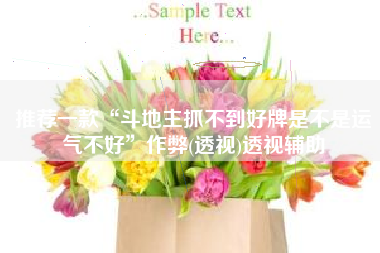 推荐一款“斗地主抓不到好牌是不是运气不好	”作弊(透视)透视辅助