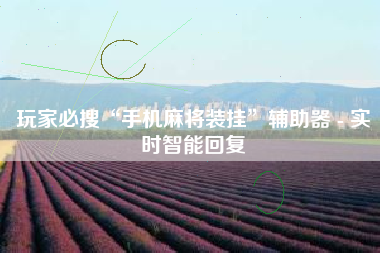 玩家必搜“手机麻将装挂	”辅助器 - 实时智能回复