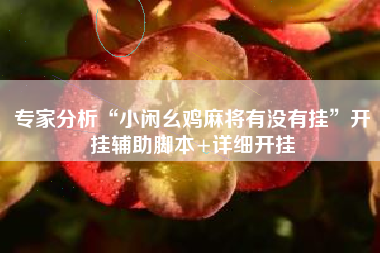 专家分析“小闲幺鸡麻将有没有挂	”开挂辅助脚本+详细开挂