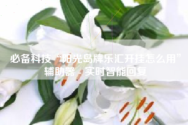 必备科技“阳光岛牌乐汇开挂怎么用”辅助器 - 实时智能回复