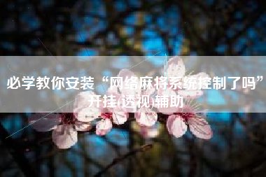 必学教你安装“网络麻将系统控制了吗”开挂(透视)辅助