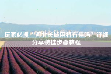 玩家必搜“河北长城麻将有挂吗”详细分享装挂步骤教程