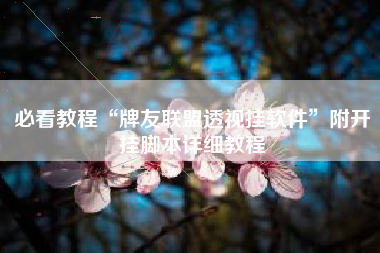 必看教程“牌友联盟透视挂软件	”附开挂脚本详细教程