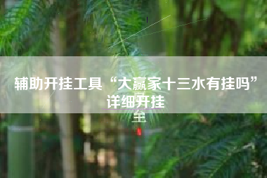 辅助开挂工具“大赢家十三水有挂吗”详细开挂