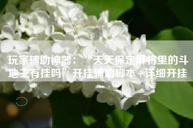 玩家辅助神器：“天天保定麻将里的斗地主有挂吗	”开挂辅助脚本+详细开挂