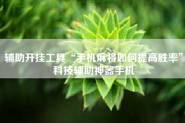 辅助开挂工具“手机麻将如何提高胜率”科技辅助神器手机