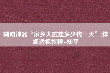 辅助神器“家乡大贰挂多少钱一天	”(详细透视教程)-知乎