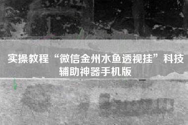 实操教程“微信金州水鱼透视挂”科技辅助神器手机版