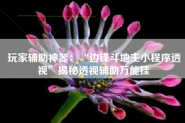 玩家辅助神器：“边锋斗地主小程序透视”揭秘透视辅助万能挂