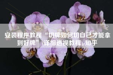 安装程序教程“切牌如何切自己才能拿到好牌”(详细透视教程)-知乎