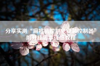 分享实测“麻将机控制免安装控制器”附开挂脚本详细教程