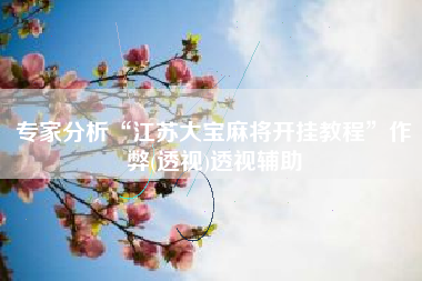 专家分析“江苏大宝麻将开挂教程”作弊(透视)透视辅助