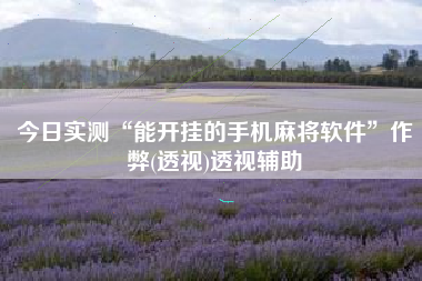 今日实测“能开挂的手机麻将软件	”作弊(透视)透视辅助