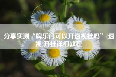 分享实测“牌乐门可以开透视挂吗”(透视)开挂详细教程