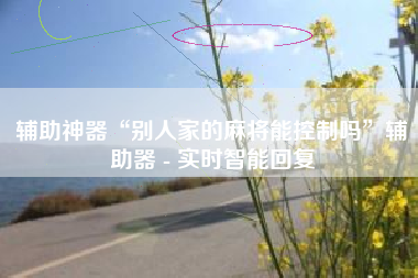 辅助神器“别人家的麻将能控制吗	”辅助器 - 实时智能回复