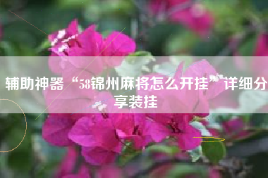 辅助神器“58锦州麻将怎么开挂	”详细分享装挂