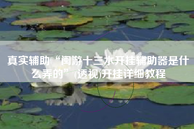 真实辅助“闽游十三水开挂辅助器是什么弄的	”(透视)开挂详细教程