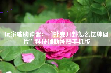 玩家辅助神器：“扑克开卦怎么摆牌图片	”科技辅助神器手机版