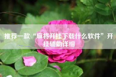 推荐一款“麻将开挂下载什么软件”开挂辅助详细