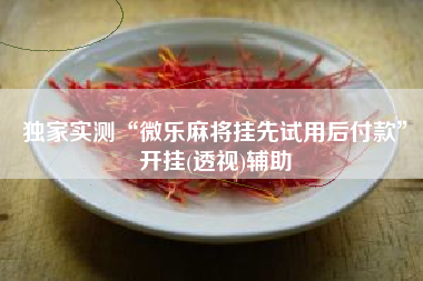 独家实测“微乐麻将挂先试用后付款	”开挂(透视)辅助