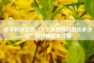 必学教你安装“丫丫陕西麻将的挂多少钱	”附开挂脚本详细