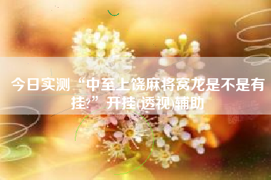 今日实测“中至上饶麻将窝龙是不是有挂?”开挂(透视)辅助