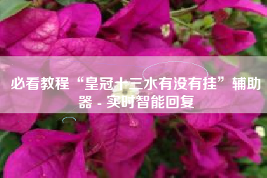必看教程“皇冠十三水有没有挂”辅助器 - 实时智能回复