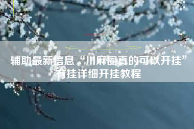 辅助最新信息“川麻圈真的可以开挂”有挂详细开挂教程