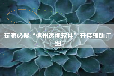 玩家必搜“德州透视软件	”开挂辅助详细