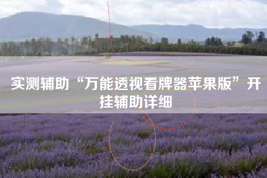 实测辅助“万能透视看牌器苹果版”开挂辅助详细