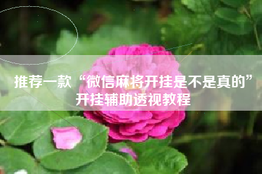 推荐一款“微信麻将开挂是不是真的	”开挂辅助透视教程