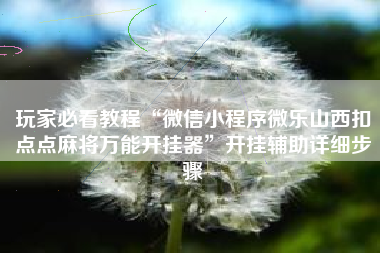 玩家必看教程“微信小程序微乐山西扣点点麻将万能开挂器”开挂辅助详细步骤