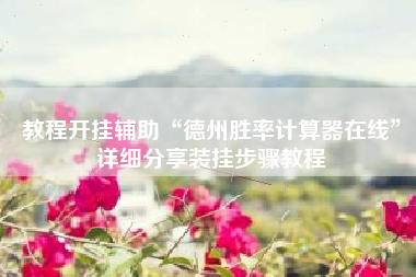 教程开挂辅助“德州胜率计算器在线”详细分享装挂步骤教程