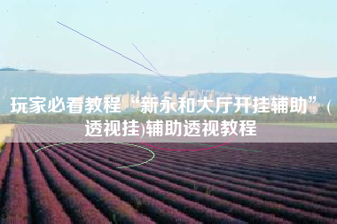 玩家必看教程“新永和大厅开挂辅助”(透视挂)辅助透视教程