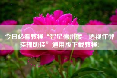 今日必看教程“智星德州菠籮透视作弊挂辅助挂	”通用版下载教程!