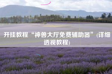 开挂教程“神兽大厅免费辅助器”(详细透视教程)