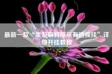 最新一款“亲友麻将原来有透视挂”详细开挂教程