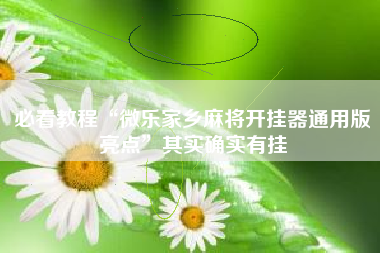 必看教程“微乐家乡麻将开挂器通用版亮点”其实确实有挂