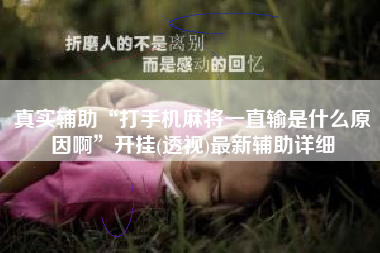 真实辅助“打手机麻将一直输是什么原因啊”开挂(透视)最新辅助详细