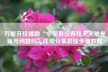 万能开挂辅助“中至有没有挂天天输是账号问题吗”详细分享装挂步骤教程