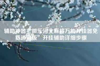 辅助神器“微乐河北麻将万能开挂器免费通用版”开挂辅助详细步骤