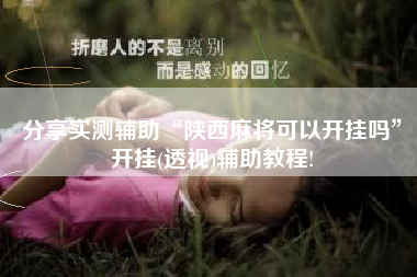 分享实测辅助“陕西麻将可以开挂吗	”开挂(透视)辅助教程!