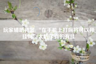 玩家辅助神器:“在手机上打麻将可以开挂吗	”太坑了真的有挂