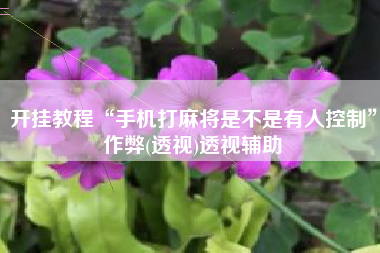 开挂教程“手机打麻将是不是有人控制”作弊(透视)透视辅助