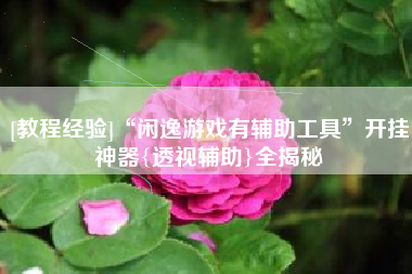 [教程经验]“闲逸游戏有辅助工具”开挂神器{透视辅助}全揭秘