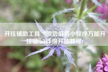 开挂辅助工具“微信麻将小程序万能开挂器”(详细开挂教程)