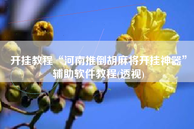开挂教程“河南推倒胡麻将开挂神器”辅助软件教程(透视)