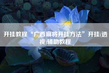 开挂教程“广西麻将开挂方法”开挂(透视)辅助教程