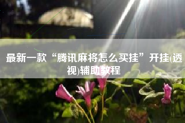 最新一款“腾讯麻将怎么买挂	”开挂(透视)辅助教程