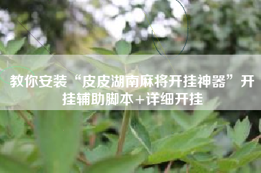 教你安装“皮皮湖南麻将开挂神器	”开挂辅助脚本+详细开挂